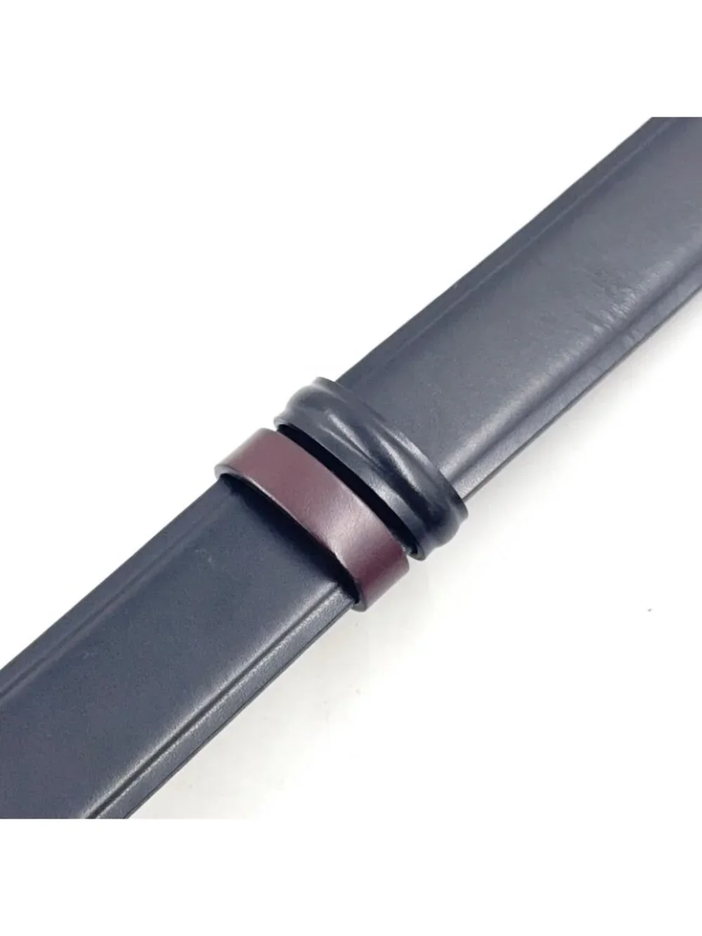 Gucci Square Buckle Leather Black Bordeaux Belt Silver